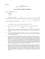 Document preview: Form CFS444 Voluntary Placement Agreement - Illinois