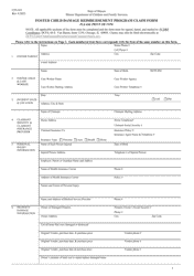 Document preview: Form CFS851 Foster Child Damage Reimbursement Program Claim Form - Illinois