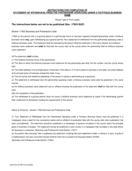 Form CCR CLK03 Statement of Withdrawal From the Partnership Operating Under a Fictitious Business Name - Ventura County, California, Page 2