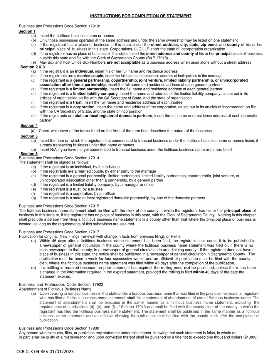 Form Ccr Clk04 Fill Out Sign Online And Download Fillable Pdf Ventura County California 7810