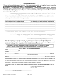 Form CCR VITAL02 Application for Certified Copy of Death Record - Ventura County, California, Page 2