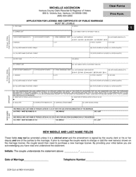 Form CCR CLK43 Application for License and Certificate of Marriage - Ventura County, California, Page 2