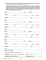 Form CCR CLK37 Certificate of Registration as a Professional Photocopier Corporation/Partnership - Ventura County, California, Page 2