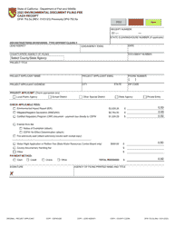 Form DFW753.5A Environmental Document Filing Fee Cash Receipt - California