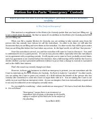 Document preview: Motion for Ex-parte Emergency Custody - Warren County, Ohio