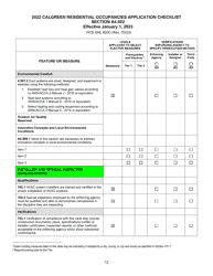 Form HCD SHL620C Residential Occupancies Application Checklist - California, Page 12