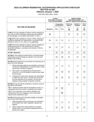 Form HCD SHL620C Residential Occupancies Application Checklist - California, Page 2
