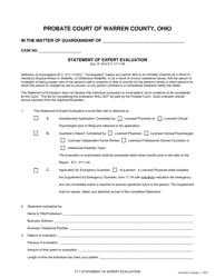 Document preview: Form 17.1 Statement of Expert Evaluation - Warren County, Ohio