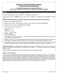 Form MO375-0278 Application for Registration of Interior Designers - Missouri