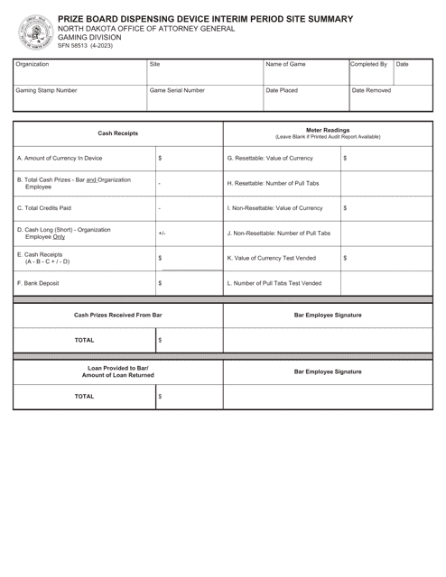 Form SFN58513  Printable Pdf