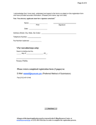 Non-attorneys Representing Themselves (Unrepresented Litigants) Filling Agent/Pro Hac Vice &quot;nyscef&quot; Account Registration Form for Existing Cases - New York, Page 3