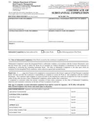 DCM Form C-13 Certificate of Substantial Completion - Alabama