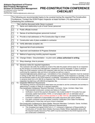 DCM Form B-8 Pre-construction Conference Checklist - Alabama