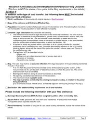 Wisconsin Annexation/Attachment/Detachment Ordinance Filing Checklist - Wisconsin, Page 2