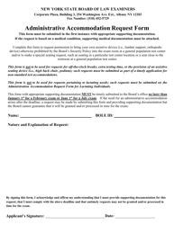 Document preview: Administrative Accommodation Request Form - New York