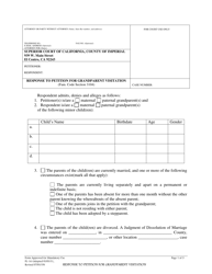 Document preview: Form FL-16 Response to Petition for Grandparent Visitation - Imperial County, California