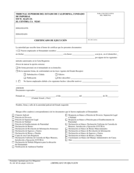 Document preview: Formulario FL-18C SP Certificado De Ejecucion - Imperial County, California (Spanish)