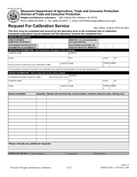 Form TR-WM-150 Request for Calibration Service - Wisconsin, Page 2