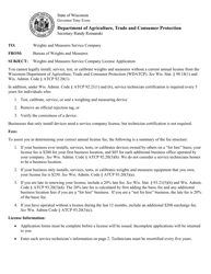 Form TR-WM-54 Weights and Measures Service Company License Application - Wisconsin