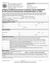 Form TR-WM-54 Weights and Measures Service Company License Application - Wisconsin, Page 3