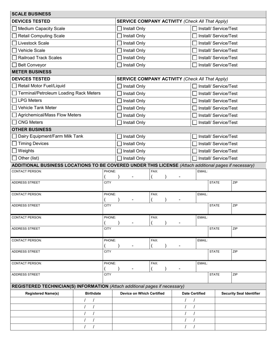 Form TR-WM-54 Weights and Measures Service Company License Application - Wisconsin, Page 4