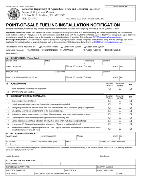 Form TR-WM-130  Printable Pdf