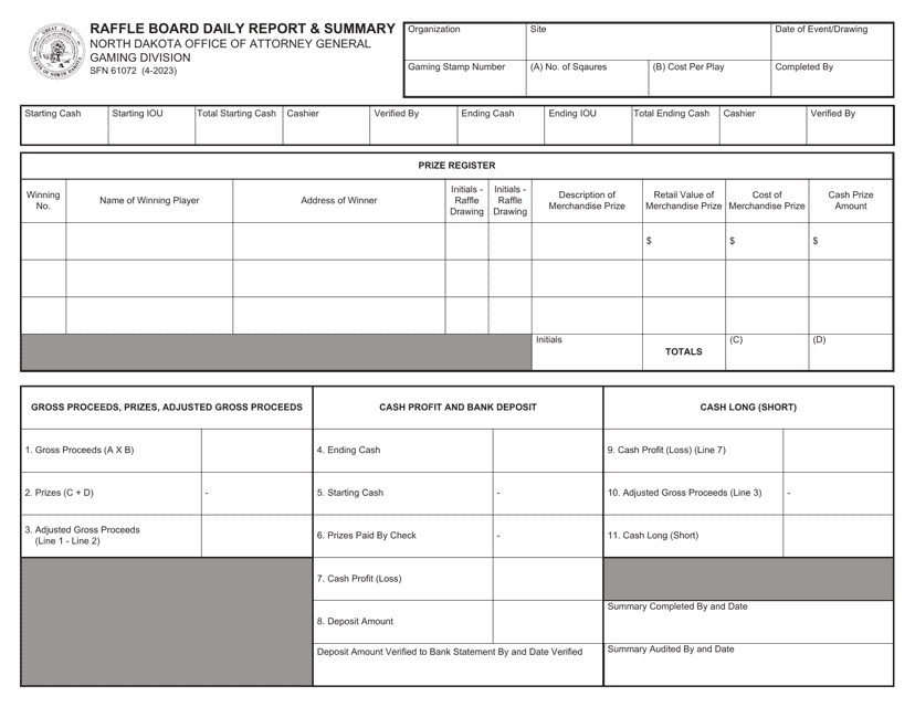 Form SFN61072  Printable Pdf