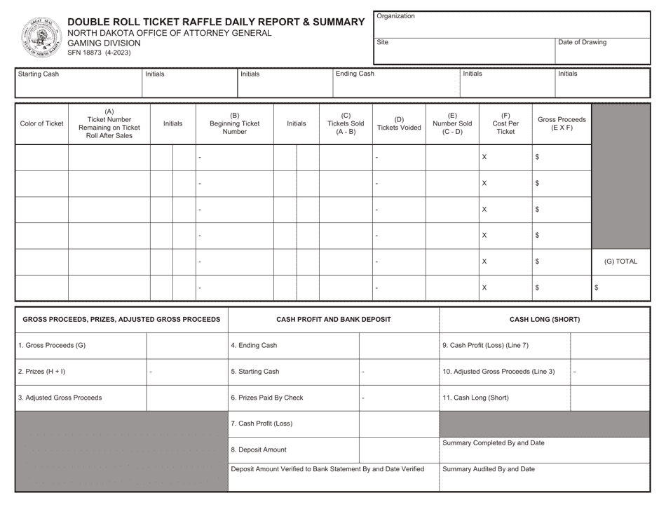 Form SFN18873 - Fill Out, Sign Online and Download Fillable PDF, North ...