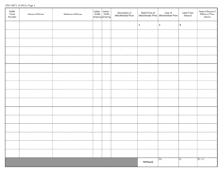 Form SFN18873 Double Roll Ticket Raffle Daily Report &amp; Summary - North Dakota, Page 2