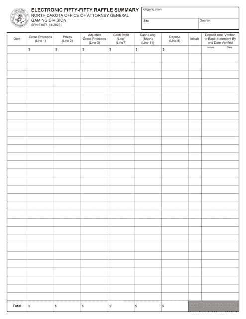 Form SFN61071  Printable Pdf