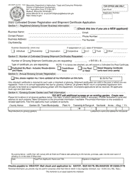 Document preview: Form DAD-BARP-005 Cultivated Grower Registration and Shipment Certificate Application - Wisconsin