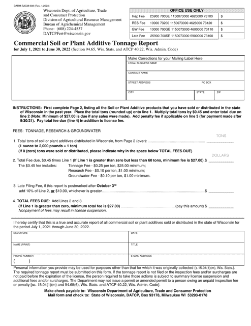 Form DARM-BACM-008  Printable Pdf