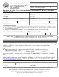 Document preview: Form DARM-BACM-006 Fertilizer & Soil or Plant Additive Export Certificate of Free Sale Application - Wisconsin