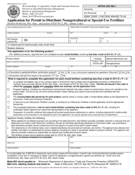 Document preview: Form DARM-BACM-004 Application for Permit to Distribute Nonagricultural or Special-Use Fertilizer - Wisconsin