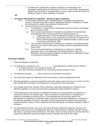 Form CR-206 Order of Commitment for Treatment (Incompetency) - Wisconsin, Page 2