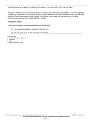 Form CR-219 Findings on Confinement of Juvenile Defendant Waived Into Adult Court - Wisconsin, Page 2