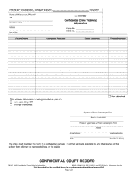 Document preview: Form CR-247 Confidential Crime Victim(S) Information - Wisconsin