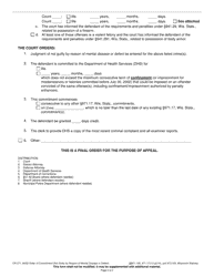 Form CR-271 Order of Commitment (Not Guilty by Reason of Mental Disease or Defect) - Wisconsin, Page 2