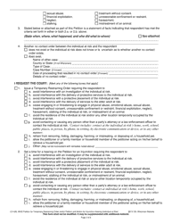 Form CV-428 Petition for Temporary Restraining Order and/or Petition and Motion for Injunction Hearing (Individual at Risk) - Wisconsin, Page 2
