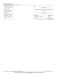 Form FA-4139V Financial Disclosure Statement - Wisconsin (English/Spanish), Page 10