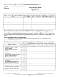 Document preview: Form FA-608 Family Medical History Questionnaire - Wisconsin