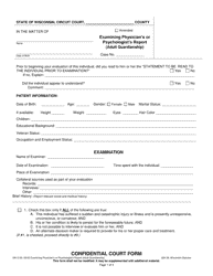 Form GN-3130 Examining Physician&#039;s or Psychologist&#039;s Report (Adult Guardianship) - Wisconsin, Page 2