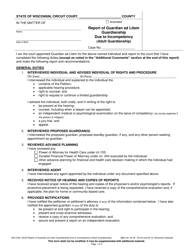 Form GN-3160 Report of Guardian Ad Litem Guardianship Due to Incompetency (Adult Guardianship) - Wisconsin