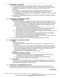 Form GN-3170 Determination and Order on Petition for Guardianship Due to Incompetency (Adult Guardianship) - Wisconsin, Page 5