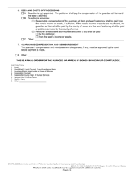 Form GN-3170 Determination and Order on Petition for Guardianship Due to Incompetency (Adult Guardianship) - Wisconsin, Page 6