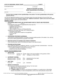 Form GN-3325 Report of Guardian Ad Litem (Minor Guardianship of the Estate) - Wisconsin