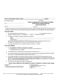 Document preview: Form GN-3420 Order for Appointment of Successor Guardian of the Person (Without Hearing) (Adult Guardianship) - Wisconsin