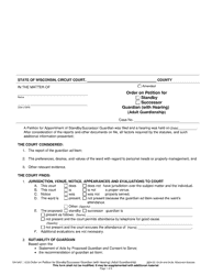 Document preview: Form GN-3437 Order on Petition for Standby/Successor Guardian (With Hearing) (Adult Guardianship) - Wisconsin
