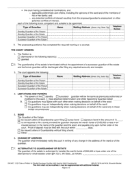 Form GN-3437 Order on Petition for Standby/Successor Guardian (With Hearing) (Adult Guardianship) - Wisconsin, Page 2