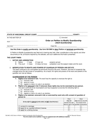 Document preview: Form GN-3665 Order on Petition to Modify Guardianship (Adult Guardianship) - Wisconsin